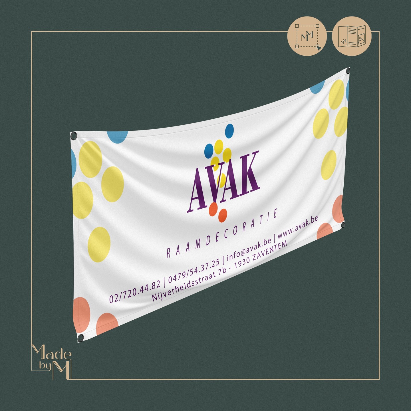 Spandoek voor AVAK Ook graag iets laten ontwerpen? Contacteer ons via www.mbym.be…