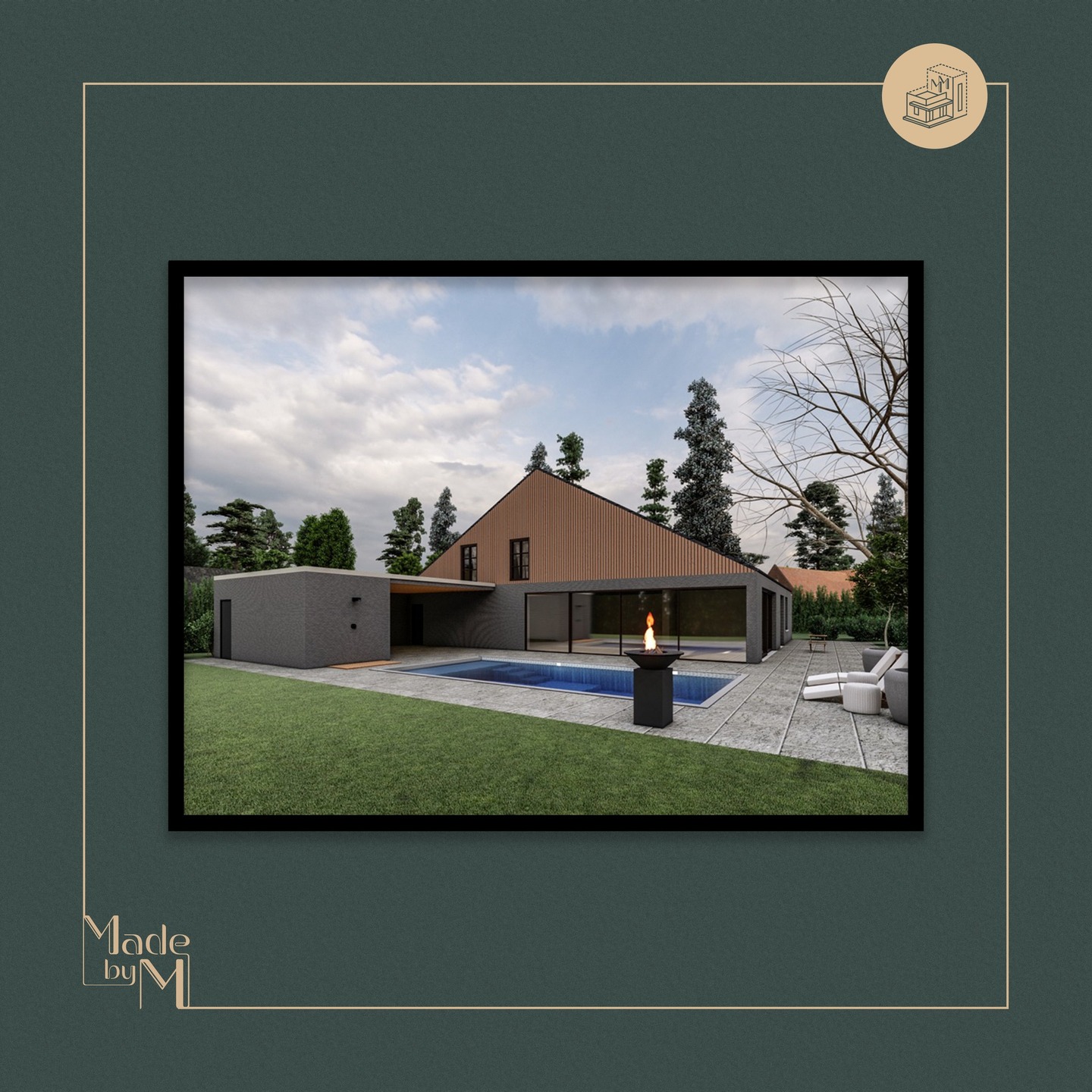 Sketchup & rendering voor renovatie met zwembad Ook graag iets laten ontwerpen?…