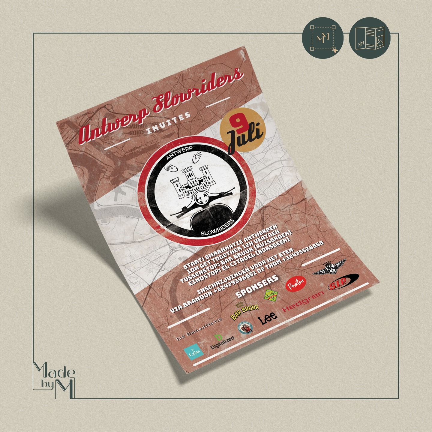 Flyer voor Antwerp Slowriders Ook graag iets laten ontwerpen? Contacteer ons via…
