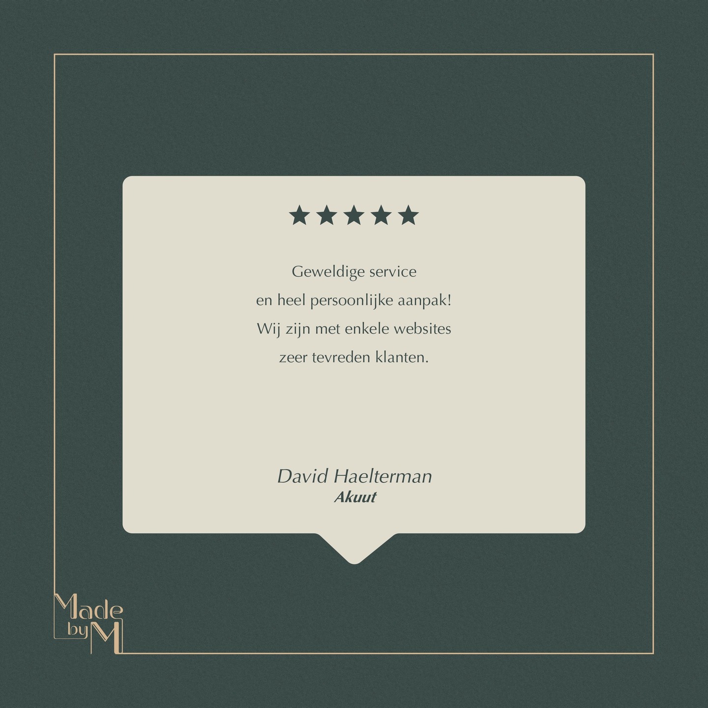 Review van David Haelterman van Akuut. Ook graag iets laten ontwerpen? Contacteer…